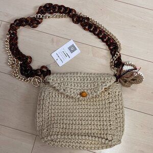 La Milanesa Wool Crochet Crossbody Bag Satchel